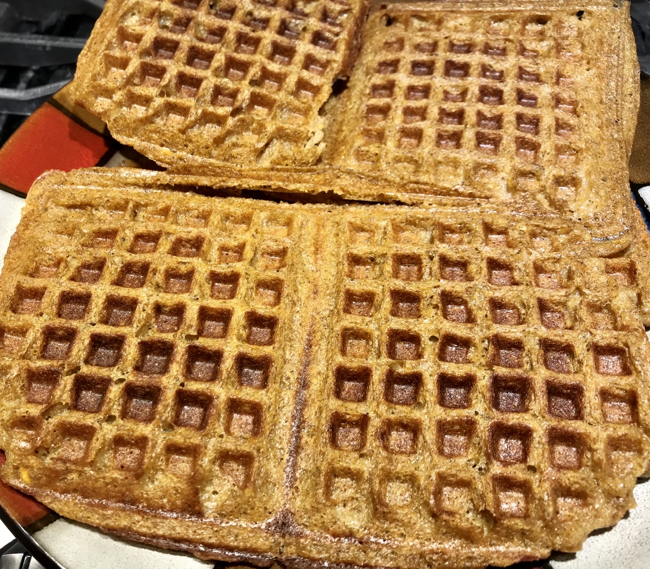 All-Grain Sweet Potato Chia Waffles (WFPB)